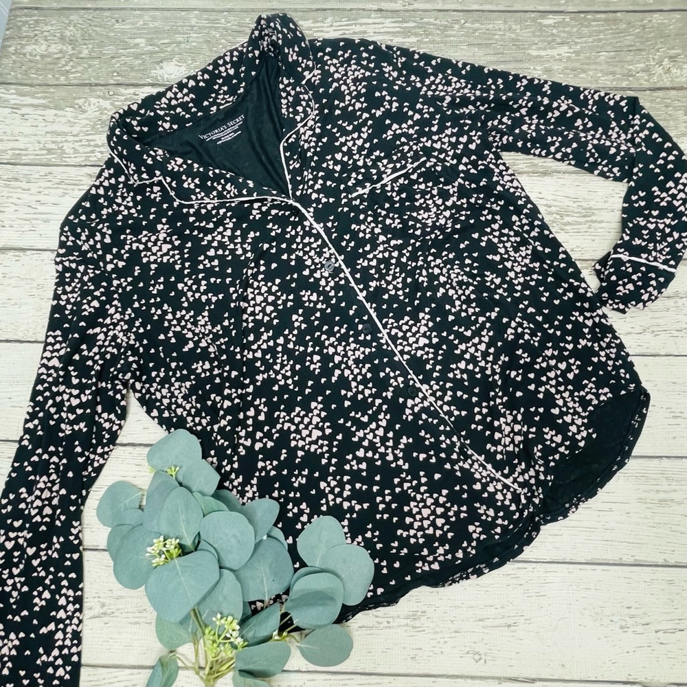 Victoria’s Secret Heart Button Up PJ Pajama Top